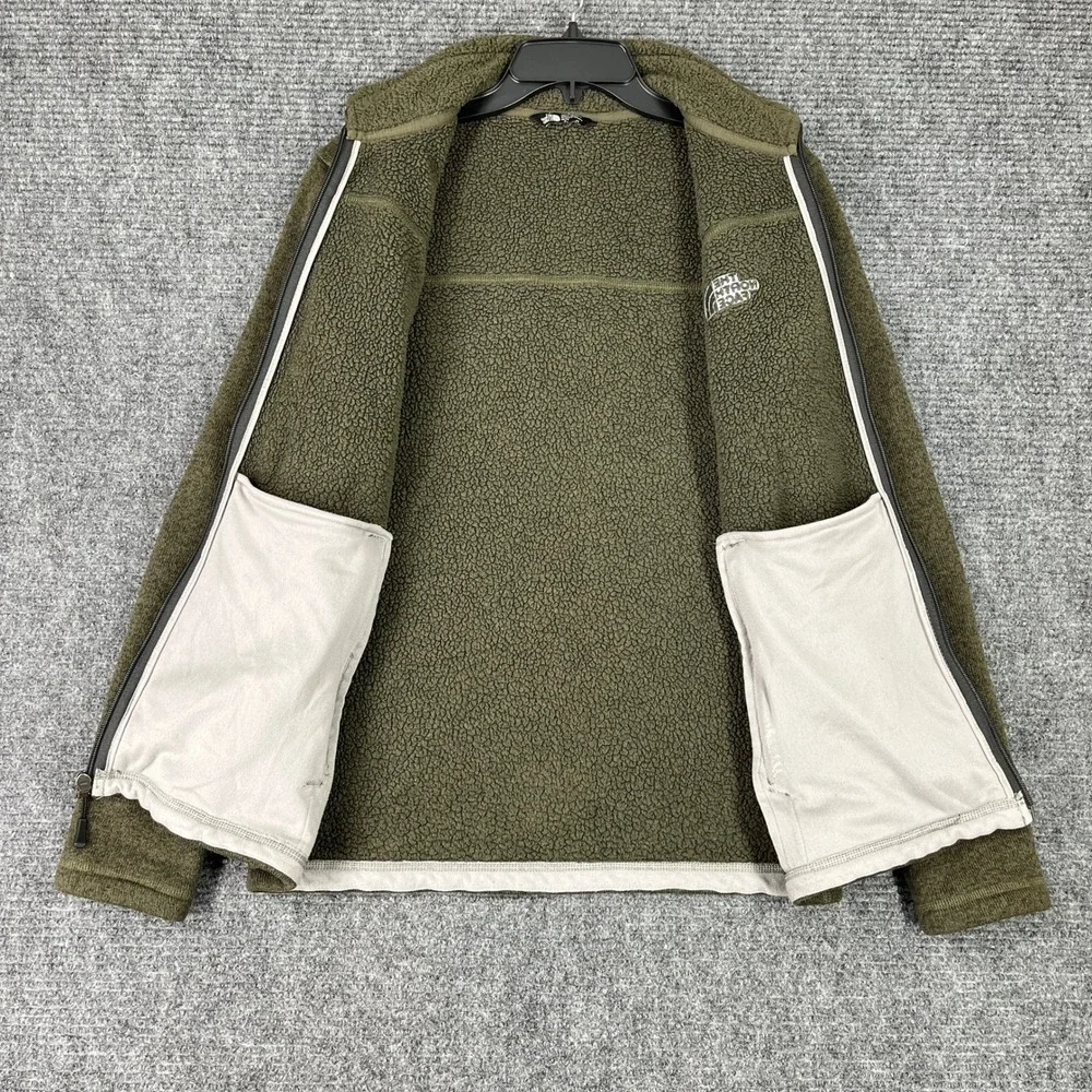 The North Face Mens Sweater Jacket Full Zip Green M Medium‎ Outdoor